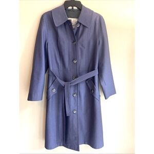 Vintage Misty Harbor Women's Purple Trench‎ Coat Size 12 Raschell Warp Knit